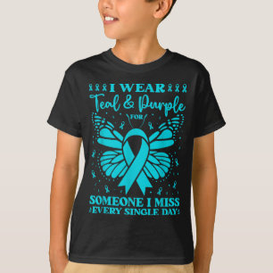 Wear Teal Purple For Someone Miss Every Day Design T-Shirt