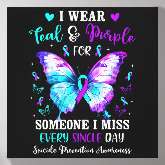 Wear Teal Purple For Someone Prevention Awareness Canvas Photo Tile