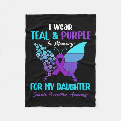 Wear Teal Purple In Memory Of Daughter Suicide Pre Fleece Blanket