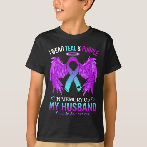Wear Teal Purple In Memory Of My Husband Suicide A T_Shirt
