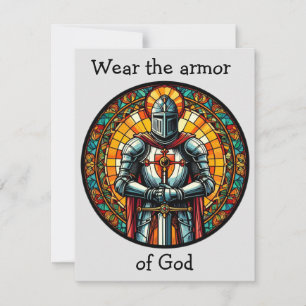 Wear the armor of God, an armor wearer Christian Note Card
