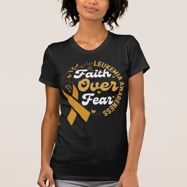 Wear the orange ribbon leukemia cancer awareness T-Shirt (Front)