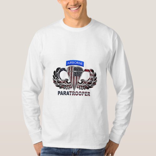 Wear This American Airborne Paratrooper Flag T_Shirt