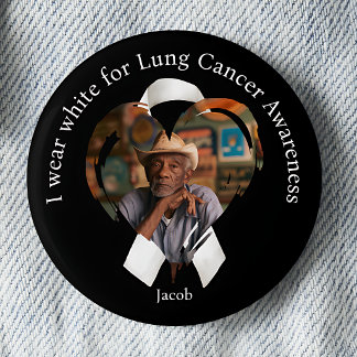 Wear White for Lung Cancer Awareness Photo Button