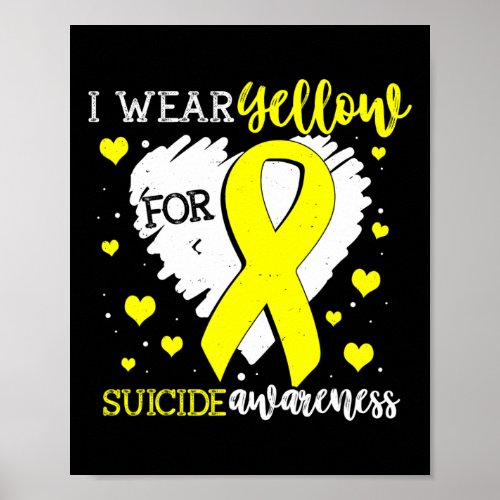 Wear Yellow For Suicide Awareness Ribbon Graphic  Poster