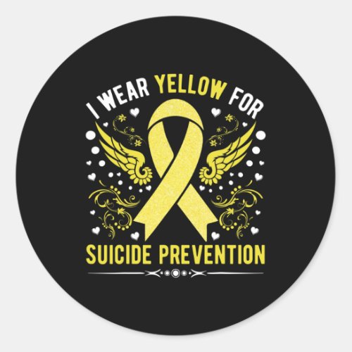 Wear Yellow For Suicide Prevention Awareness Suppo Classic Round Sticker