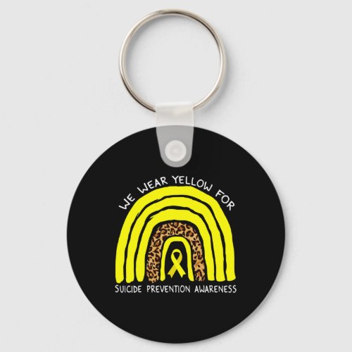 Wear Yellow Rainbow For Suicide Prevention Awarene Keychain