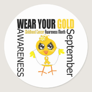 Wear Your Gold Childhood Cancer Awareness Month Classic Round Sticker