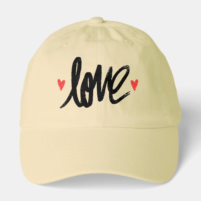 Wear Your Heart On Your Head  Black/Red Hat (Front)