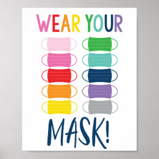 Wear Your Mask - Rainbow Classroom / School Poster
