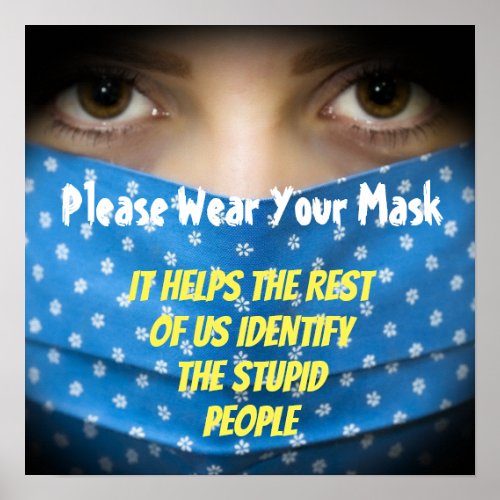 Wear Your Mask Stupid Poster