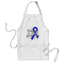 Wearing a Blue Awareness Ribbon for My Hero Adult Apron