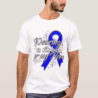 Wearing a Blue Awareness Ribbon for My Hero T-Shirt