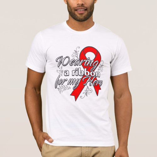 Wearing a Red Ribbon for My Hero T_Shirt