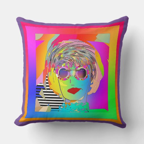 Wearing  Dark Glasses And A Smirk Throw Pillow