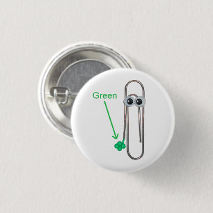 Wearing Green St. Patrick's Day Funny Paperclip Button