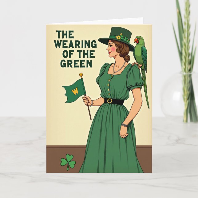 Wearing Green Vintage Comic Card (Front)