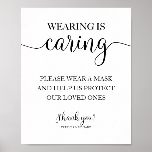 Wearing is Caring Wear a Mask Sign