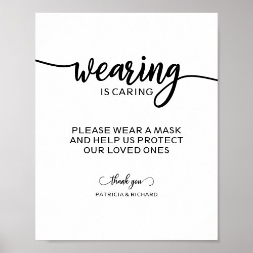 Wearing is Caring Wear a Mask Sign