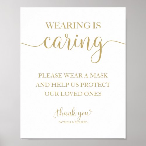 Wearing is Caring Wear a Mask Sign