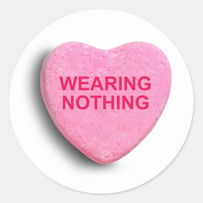 WEARING NOTHING CANDY HEART STICKERS
