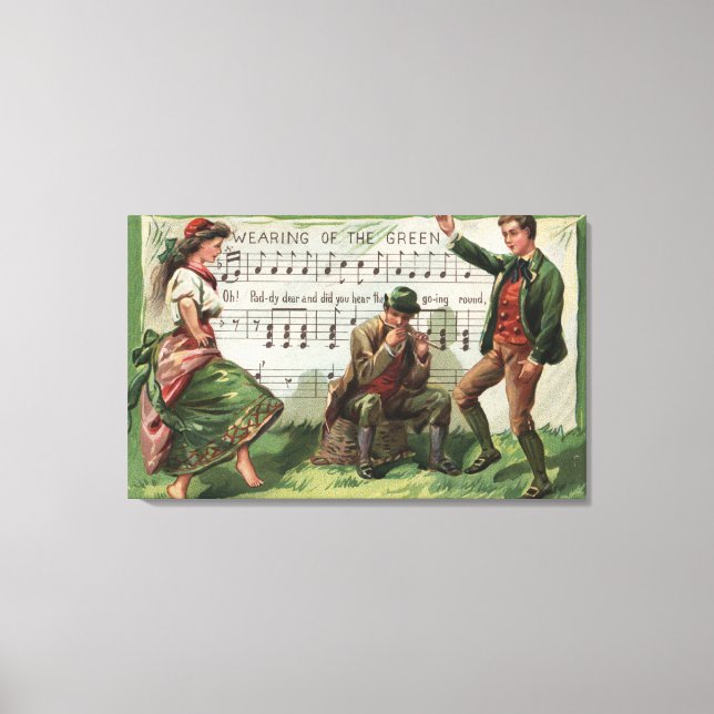 Wearing of the Green Sheetmusic Canvas Print (Front)