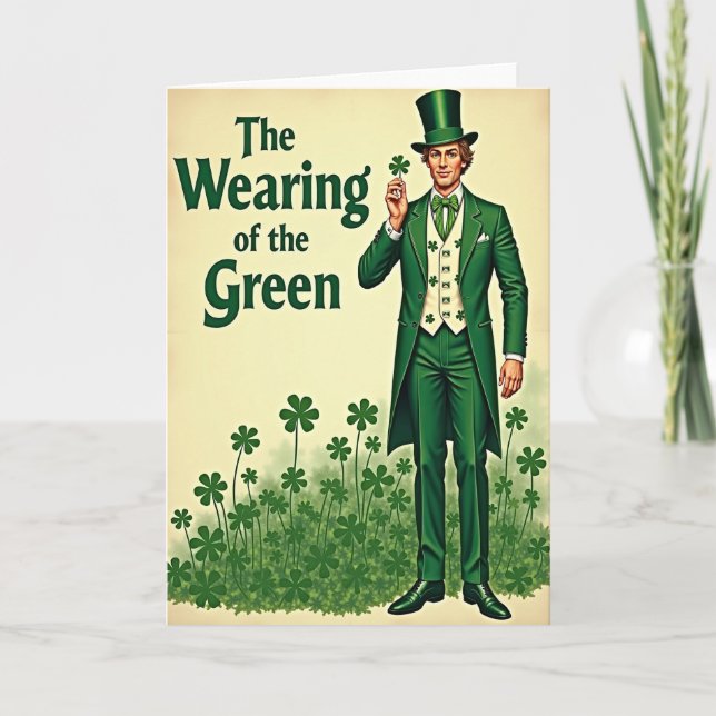 Wearing Of The Green St Patricks Card (Front)