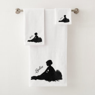 Weary Ballerina Personalized w Name Bath Towel Set