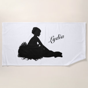 Weary Ballerina Personalized w Name Beach Towel