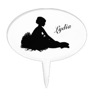 Weary Ballerina Personalized w Name Cake Topper