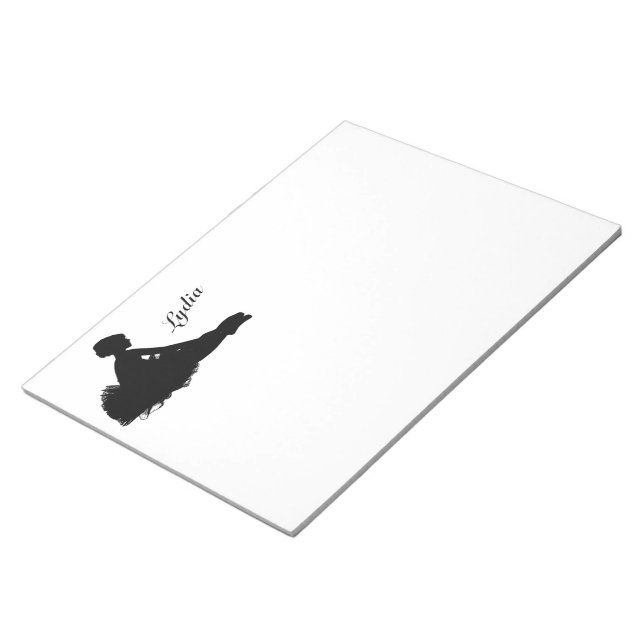 Weary Ballerina Personalized w Name Notepad (Angled)