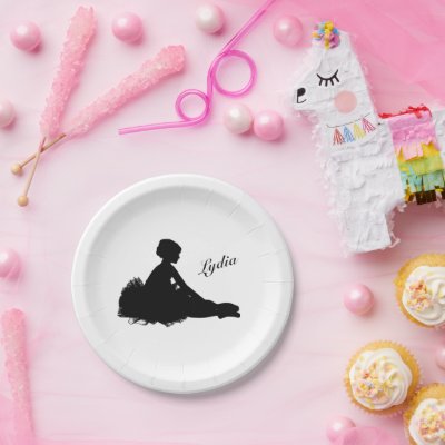Weary Ballerina Personalized w Name Paper Plates