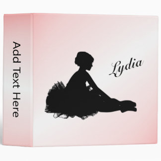 Weary Ballerina Personalized w Name Pink 3 Ring Binder