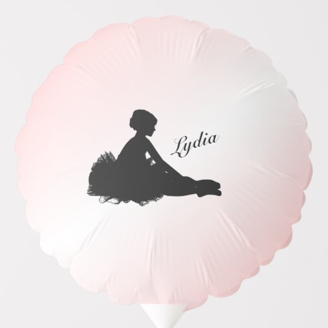 Weary Ballerina Personalized w Name Pink Balloon (Front)