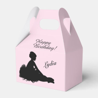 Weary Ballerina Personalized w Name Pink Favor Boxes