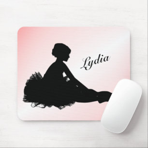 Weary Ballerina Personalized w Name Pink Mouse Pad