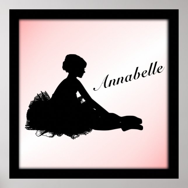 Weary Ballerina Personalized w Name Pink Poster (Front)