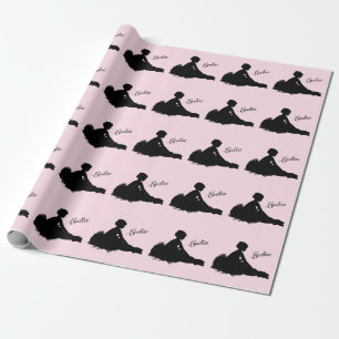 Weary Ballerina Personalized w Name Pink Wrapping Paper