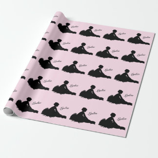 Weary Ballerina Personalized w Name Pink Wrapping Paper