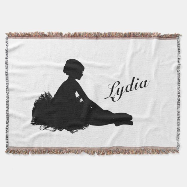 Weary Ballerina Personalized w Name Throw Blanket (Front)