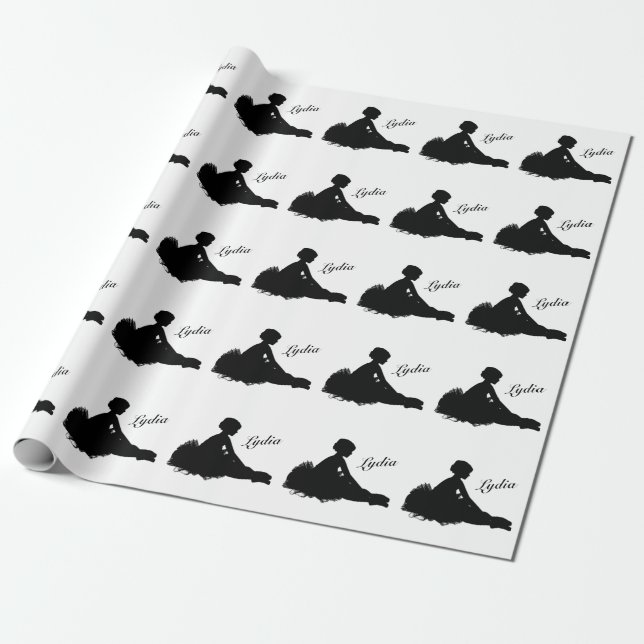 Weary Ballerina Personalized w Name Wrapping Paper (Unrolled)