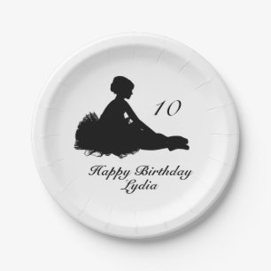 Weary Ballerina w Name and Age Birthday Paper Plates
