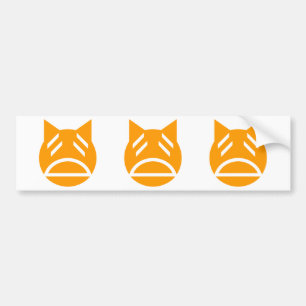 Weary Emoji Cat Bumper Sticker