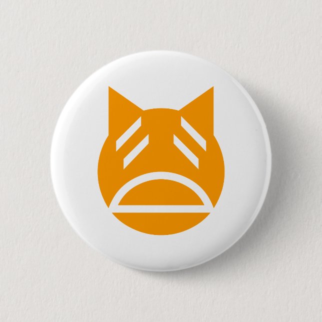 Weary Emoji Cat Button (Front)