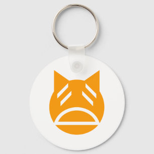 Weary Emoji Cat Keychain
