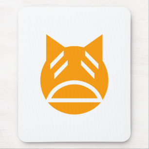 Weary Emoji Cat Mouse Pad