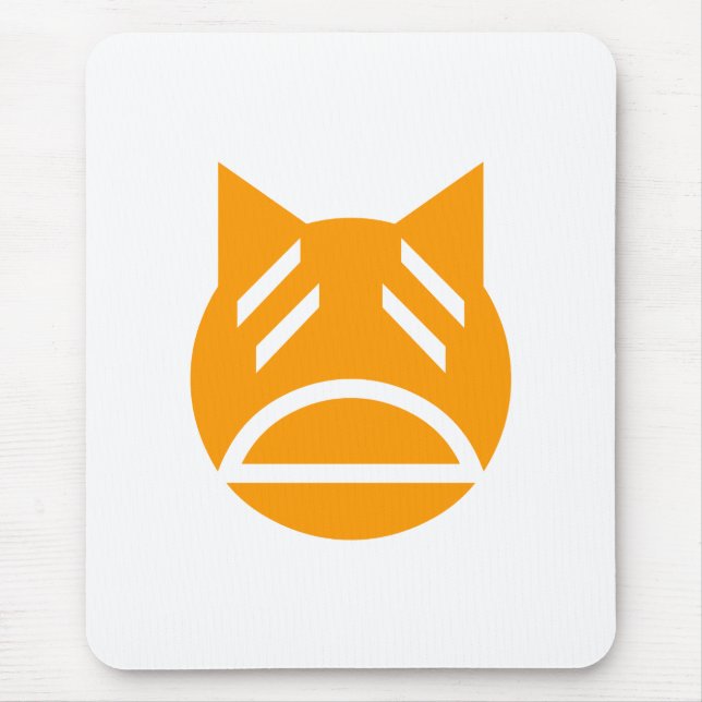 Weary Emoji Cat Mouse Pad (Front)