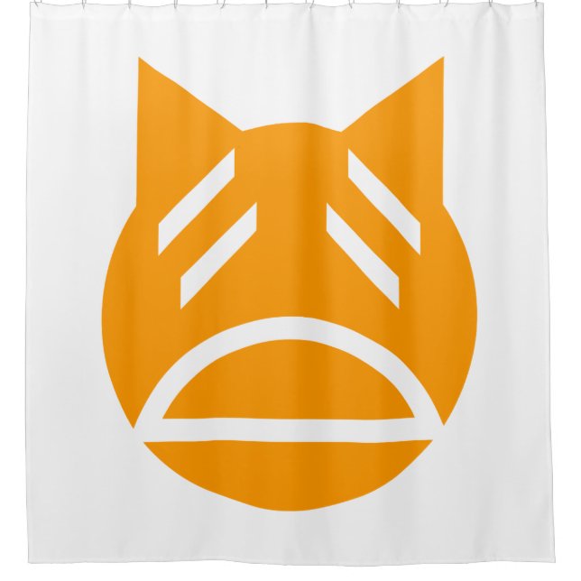 Weary Emoji Cat Shower Curtain (Front)