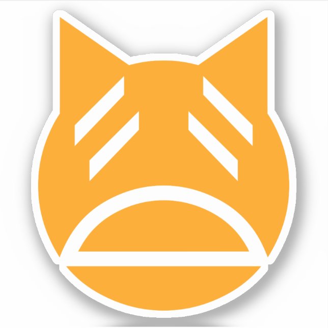 Weary Emoji Cat Sticker (Front)