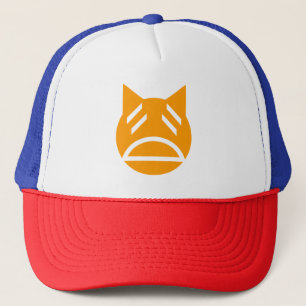 Weary Emoji Cat Trucker Hat